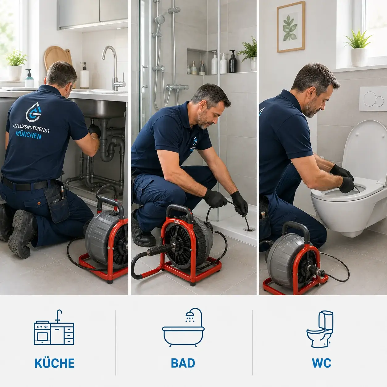 Abflussnotdienst München für Bad, Küche und WC